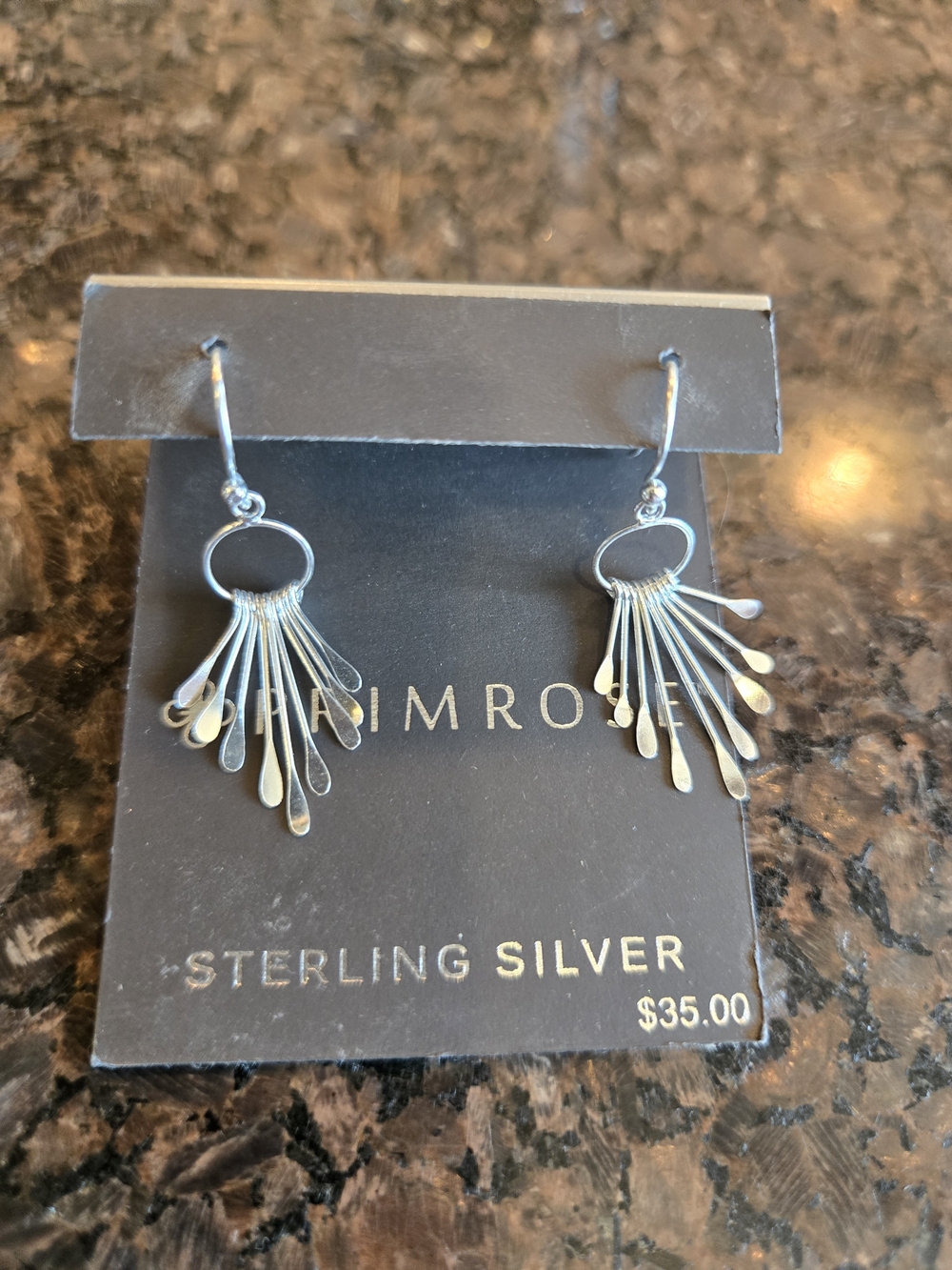 Primrose Sterling Silver Fan Drop Earrings - Silver - Picture 2 of 6